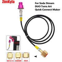 External CO2 Source Tank Hose Adapter Adaptor for Sodastream Soda Water Machine Replace 60L Quick Connect Pink Cylinder