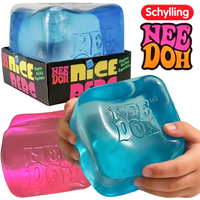Schylling Nee Doh Nice Cube Oversized 8 To 8.5 CM Translucent Slow Rebound Non Toxic Sensory Toy Anxiety Relief For ADHD Autism
