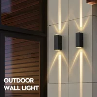 Éclairage extérieur lentille faisceau appliques IP65 étanche en aluminium appliques couloir jardin centre commercial haut vers le bas LED porche lampe