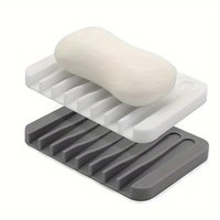 1PC Bathroom anti slip soap box, kitchen drip water soap holder, storage container, silicone self draining soap rack