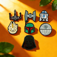 7 PCS Robot Brooch Metal Badge Pin Movie Merchandise for Students Backpack Decoration Gift
