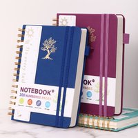 A5 Hardcover Spiral Bound Notebook Journal 300 College Ruled Numbered Lined Pages for Women Men School