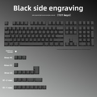 2026 Black PBT 131+ Keys Side-Engraved Illuminated OEM Profile Keycaps Ready to Ship for MX Switches Mechanical Gaming Keyboard
