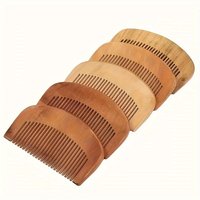 Trendy Hair Engraved Natural Peach Wood Wooden Comb Anti-Static Beard Comb Tool