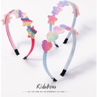 1Pcs Glitter Heart Girls Headbands Rainbow Star Hariband for Children Girls Hair Accessories Headwear Hair Accessories 8 Colors