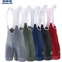 KEMALOCE Cycling Bib Shorts With Side Pockets Man Blue&Grey&Red Bike Shorts Gel Pad High Quality Compressed Bicycle Bib Pants