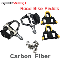 RACEWORK Road Bike Pedals forShimanoLOOK Carbon Fiber Stainless Steel Bearings Ultralight Pedals with Cleats Bicycle Parts
