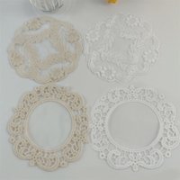 European Style Retro Vintage Lace Embroidered Coaster Dish Tableware Mat Kitchen Cup Placemat Dinner Table Decor Mat Cloth