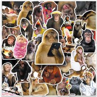 50Pcs Crazy Funny Monkey & Orangutan Meme Stickers Decoration Mobile Phone Waterproof Notebook Skateboard Toy Gift Sticker