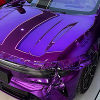 Gloss Mirror Chrome Purple Vinyl Wrap Roll Air Release Stretch Adhesive Decal Film DIY Motorbike Car Wrapping Sticker