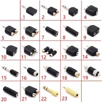 10/5/2/1pcs 6.35/6.5mm male to 3.5mm Audio Stereo/mono Jack Female To 2 RCA Male Audio Jack Connector Adapter Converter Speaker