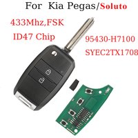 jingyuqin 95430-H7100 SYEC2TX1708 Remote Car Key For Kia Pegas Soluto 2019-2021 433Mhz FSK ID47Chip Full Key Control