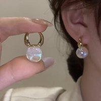 925 sterling silver Hoop Earrings Elegant Imitation Pearl Earrings Wedding Party Girls Luxury Accessories Women's Gifts