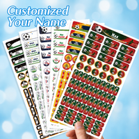 140 pcs Personalized Soccer Name Label Stickers, Waterproof Custom Name Tags For Bottles, Lunch Boxes & Sports Gear