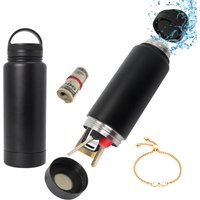 Stainless Steel Hidden Tumbler Water Bottle Stash Box Diversion Safe With Huge Secret Stash Spot Compartment for Cards Keys Cash