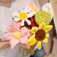 Realistic Plush Flower Bouquets Tulips Roses Lotus Flowers Sunflowers Creative DIY Home Decor