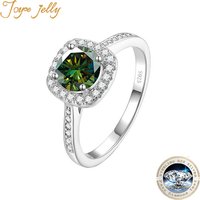 Joyce Kelly 1 Karat farbige Moissanit-Diamantringe für Frauen, weiblich, klassischer Ring aus 925er Sterlingsilber, Hochzeit, Verlobung, Schmuck
