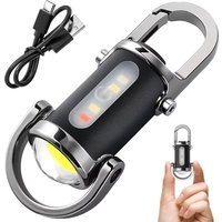 Rechargeable Keychain Flashlights high Lumens EDC COB Work Light 7 Modes Emergency Keychain Light for Walking Searching Hiking