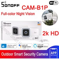 SONOFF CAM-B1P 2K HD Outdoor Smart Security Camera With AI Human Detection IP65 Weatherproof 180° Pan Control Alexa Google Home