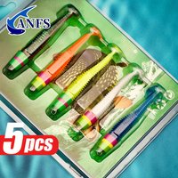 ANFS Soft Artificial Bait Outdoor Fishing Accessories-5pcs Soft Fishing Lure Set for Freshwater Saltwater Fishing