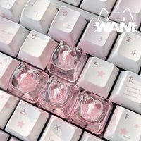 Love Cute Keycaps Transparent Key Cap Resin Kawayi Keycaps Nail Art Epoxy Resin Key Caps Arrow Keys MX for Mechanical Keyboard