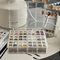 SUSU 48Grids Nail Accessories Storage Box Mini Compartment Transparent Jewelry Earring Storage Box Display Organizer Container