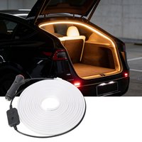 4.3M Car Flexible Trunk Led Light Strip With Cigar Head For Tesla Model Y 3 Trunk Silicone Interior Decorative Lamp Warm white