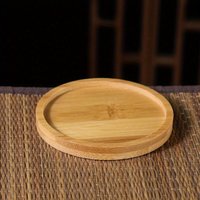1pc Kung Fu Tea Ceremony Bamboo Coaster Heat Insulation Mat Bamboo Round Wooden Coaster Thermal Insulation Pads