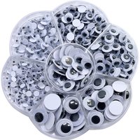 800Pcs Black Wiggle Googly Eyes with Self-Adhesive 4/5/6/8/10/12mm Mixed Packaging ,3 Years and up
