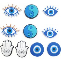 10Pcs/Set evil eye Shoe Charms DIY Shoe Buckle Accessories PVC Shoe Decorations Christmas Gifts