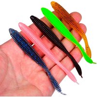 10Pcs-50Pcs 3g 10cm Fishing Soft Bait Needle Tail Thread Lure Bait Wacky Fishing Bait Cockroach Floating Soft Worm Lure for Carp