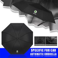 Car Emblem Automatic Folding Umbrella Portable Auto Accessories For Skoda Kodiaq Octavia Fabia Karoq Enyaq Kamiq Superb Scala RS