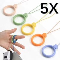 1/3/5/10Pcs Silicone Mobile Phone Hanging Ring Anti-Lost Straps Lanyard for iPhone Xiaomi Samsung AirPods Case Holder Pendant 10