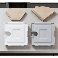 1pc Coffee Filter Storage Box Refrigerator Filter Holder Wall-Mounted Pull-Out Fan-Shaped Filter Paper Dust-Proof Case