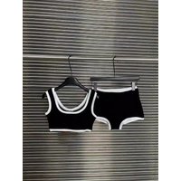Sporty Color Block Vest Shorts Set Women Summer Fashion Outfit with Chest Pad Anti Aging Two Piece Set High Waist Short Pants