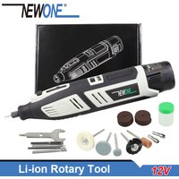 NEWONE Mini Perceuse sans Fil 12V pour Meulage et Polissage, Outil Rotatif 12V à Vitesse Variable, Accessoires pour Sculpture, Fraisage, Gravure, Dremel