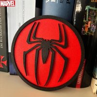 Marvel Spiderman Anime Peripheral Round Stand Creative Personalized Theme Desktop Decoration Figurine Boys' Collectible Gift
