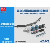CH-A Model 1/350 HMS Belfast Foredeck Fittings Set 3D Print 42pcs