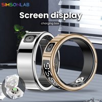 New Smart Ring SR08 LED Display Sleep Health Monitoring 5ATM Waterproof Charging Case Multi Sports Modes Ring For Men Women Gift
