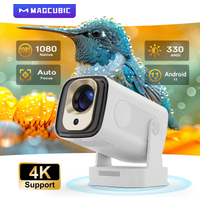 Magcubic 330ANSI 1080P Android 11 HY310 Autofokus 4K HD Mini-Projektor Tragbares Kino 5W Lautsprecher Air Mouse Sprachsteuerung HY300