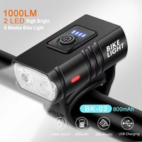 Bike Light 2 LED Type C Rechargeable Bicycle Lights 6 Modes MTB Flashlight Bicycle Headlight for Cycling Bicycle Front Lamp