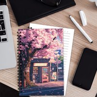 Sakura Corner Notebook,Journal,Blank Lined Pages,Ideal Gift for Note-Taking,Inspiring for Men and Women, Perfect for Students