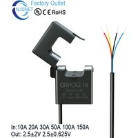 Hall Effect Current Transducer Sensor QNHCK2-16 dc 10A 20A 30A 50A 100A 2.5V±2V 2.5V±0.625V Split core current sensor clamp on