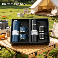 500ml Stainless Steel Thermos Bottle Vacuum Insulated Water Bottle Tumbler Coffee Cup 3 Lids Hot Cold Portable Gift Pack