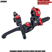 ZUUMAV CNC 6061 Aluminum Foldable Brake & Clutch Lever Set, 22mm Pit Dirt Bike Hand Control | Fit KAYO BOSUER KOSHINE SYING