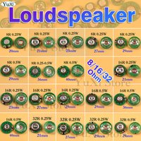 2Pcs 0.5W 0.25W 8R 16R 32R Horn Loudspeaker 8 Ohm 16 Ohm 32 Ohm Speaker Diameter 20mm 21mm 23mm 27mm 29mm 36mm 40mm Loud Speaker