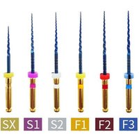 Limes dentaires flexibles en alliage de titane et Nickel activé par la chaleur, traitement des racines du Canal, limes endodontiques rotatives, outils de dentiste, 6 pièces/boîte
