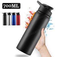 304 Stainless Steel 700ml Reusable Water Bottle Leakproof Direct Drink Cycling Outdoor Sports Cold Water Cup Metal Travel Bottle