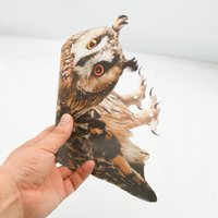 2D Flat Hanging Bird Repellent Owl Bell Pendant Pastoral Orchard Bird Scare Pendant Outdoor Courtyard Decoration Wind Chime