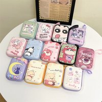 9.5x13.5cm Sanrio Kuromi Earphone Bag For Airpods USB Cable Zipper Case Storage Box EVA Hard Headphone Protective Organizer